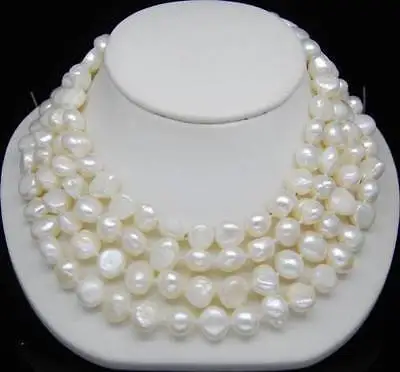 

FREE SHIPPING HOT sell new Style >>>> Hot Excellent 9-10mm White color Cultured Irregular pearl Necklace 65''