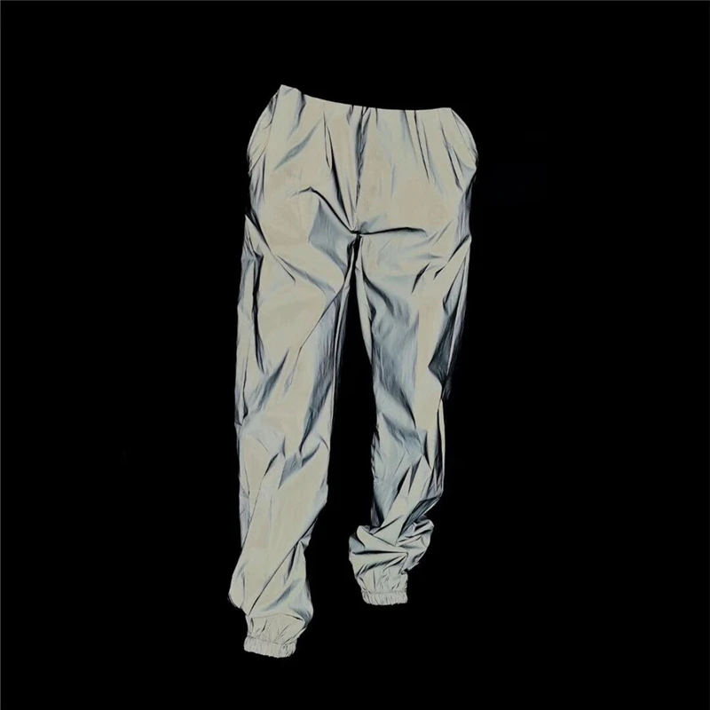 

2019 fashion Men Reflective Night Jogger casual pants male Hip hop Elastic waist Harajuku Loose Skateboard Sweatpants trousers