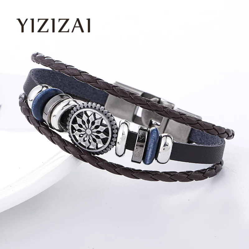 

YIZIZAI Leather Bracelets For Women Pulseira Masculina Men Bileklik Femme Pulseiras Homme Charm Mens Armband Jewelry Pulseras