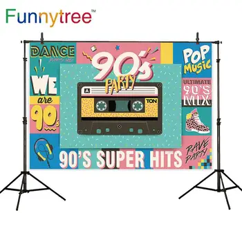 

Funnytree photography backdrop 90's party dancing pop music disco background photographic studio photocall photo photobooth