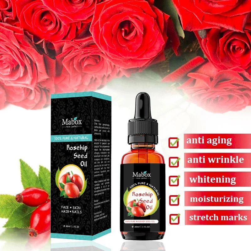 Jual Organik Rosehip Oil untuk Bekas Luka Garis Halus Keriput Stretch Mark Dehidrasi Penuaan Kulit Nfujh