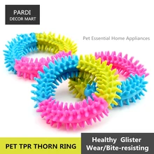 TPR eco-friendly pet toy rubber thorn ring shape pet toy molar toy bite resistance pet training essential 1pc/lot