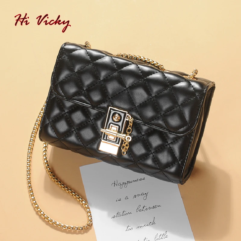 

2019 Classic Handbag Women High Quality Black flap shoulder bag luxury brand square striped Crossbody bag chain leather handbags