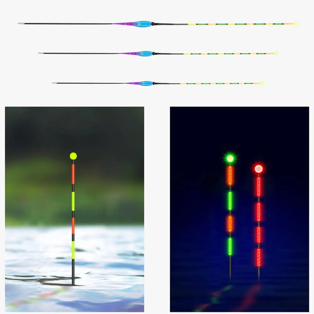 Умный поплавок для рыбалки, изменяющий цвет, светящиеся поплавки для рыбалки, светодиодный светильник, автоматически напоминающий для ночной рыбалки