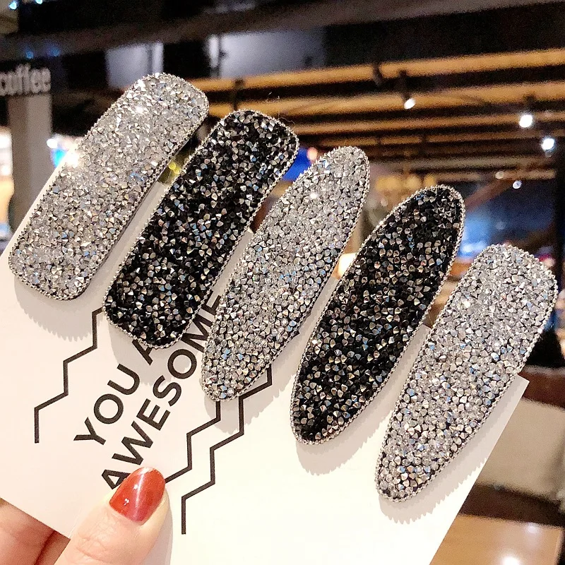 

Korean Geometric Waterdrop Rhinestone Hair Clips Shiny Crystal Hairpins Handmade Barrettes Hair Accessories for Women Girls