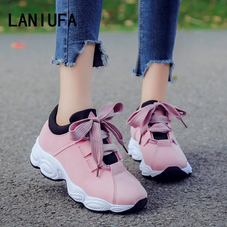 

new Spring Flats Women Shoes women Casual outdoor Round Toe Lace-Up Comfortable lace up walking running Shoes zapatos mujer #224