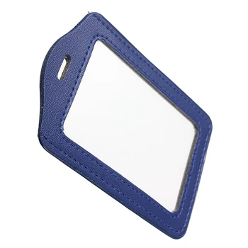 

Blue PU Badges Holder ID Card Case Credit Card Vertical Badge