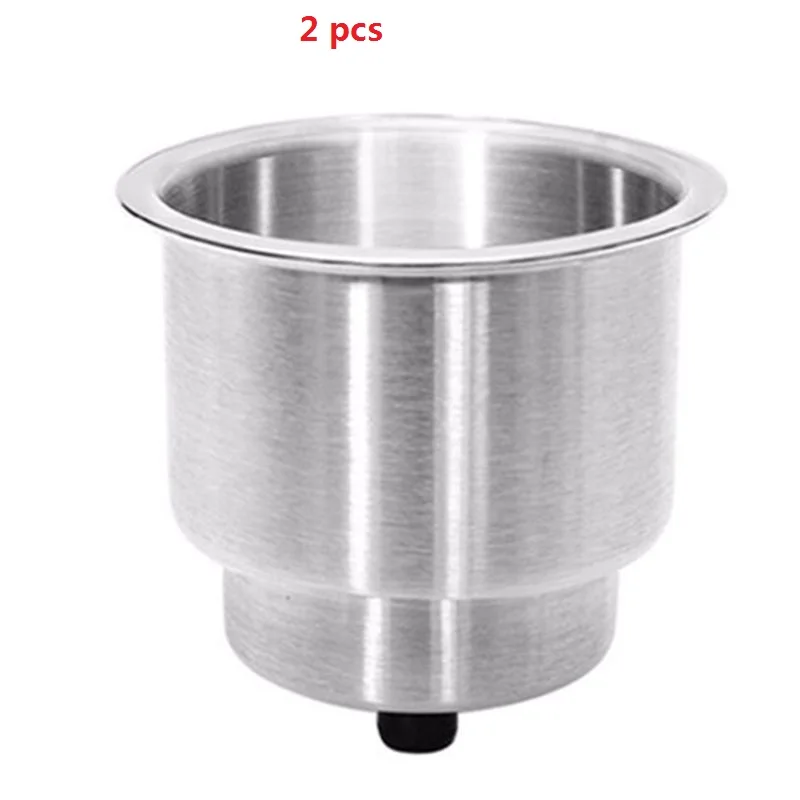 

2PCS Recessed Stainless Steel Cup Drink Bottle Holder with Drain Marine for Boat Rv Camper Car Truck Two Stage