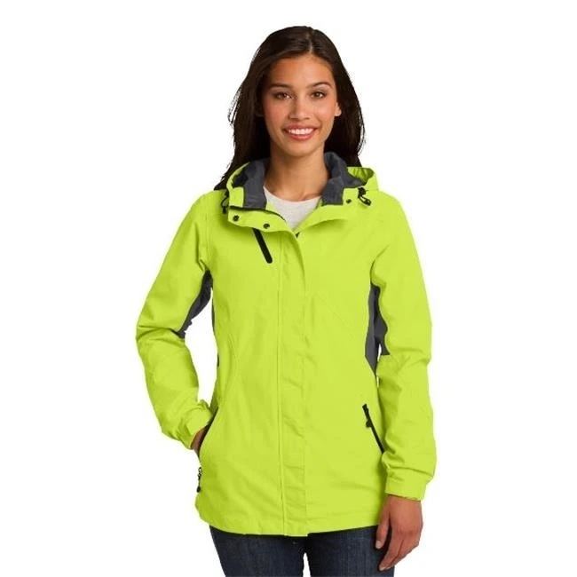 Port Authority L322 Ladies Cascade Waterproof Jacket Charge Green & Magnet Grey - Small