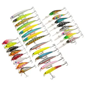 

SEWS-30/pcs/set Minnow fishing lure Kit China Hard Bait Lure Wobblers Carp Pencil Popper Crankbaits Pesca Fly Fishing Tackle