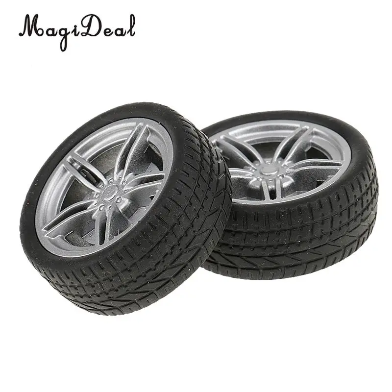 MagiDeal Top Quality 2Pcs Simulation Rubber Tires Wheel for Child Toy Model Making DIY RC Spare Remote Control Parts 40x3 mm