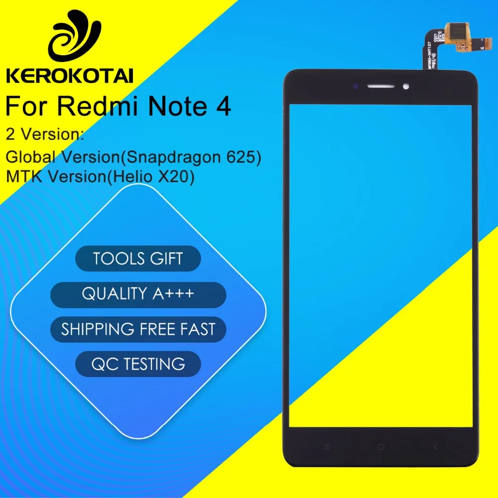 Для Xiaomi Redmi Note 4 глобальная версия Snapdragon 625 MTK Hongmi Сенсорная панель стеклянная
