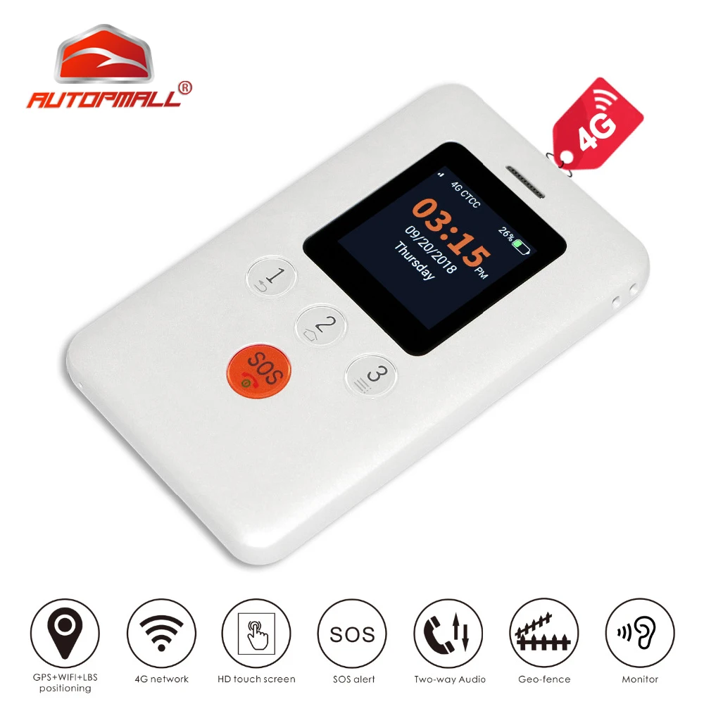 

4G GPS Tracker SOS Personal GPS Locator Children Portable GPS Tracking GK310 Two-way Talk HD Touch Screen WiFi LBS APP Web Track