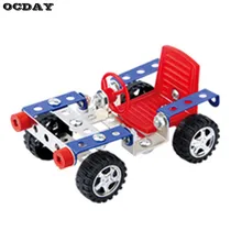 DIY Modelo de Veículo 3D Iluminai Building Block Set Brinquedos com Ferramentas Inovadoras Kits de Construção De Metal Combinados para Presente Das Crianças