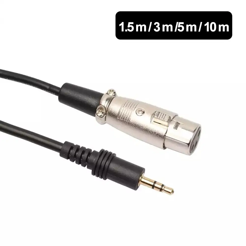 

3.5mm 1/8inch Male to XLR 3 Pin Female Jack Adapter Audio Stereo Cable Wire Lead Male to XLR 3 Pin Female Jack Adapter