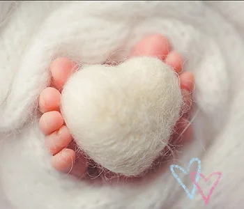

Heart wool handmade DIY bebe photography props accessories crafts materials accessories newborn photography props