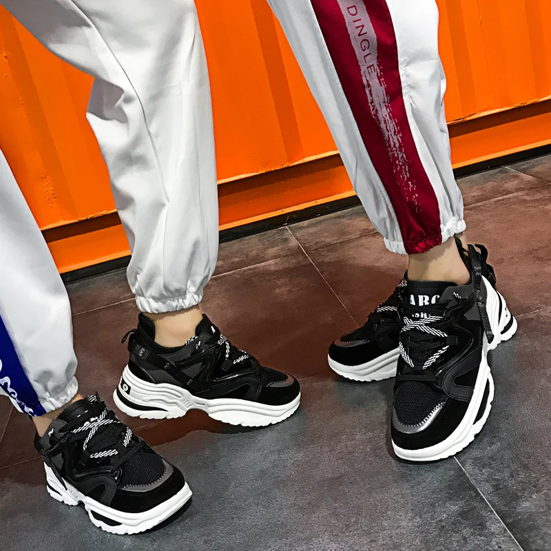 Женская обувь для бега дышащая подушка сетчатая увеличивающая рост 6 см INS ulza кроссовки Harajuku Уличная обувь на плоской подошве прогулочная
