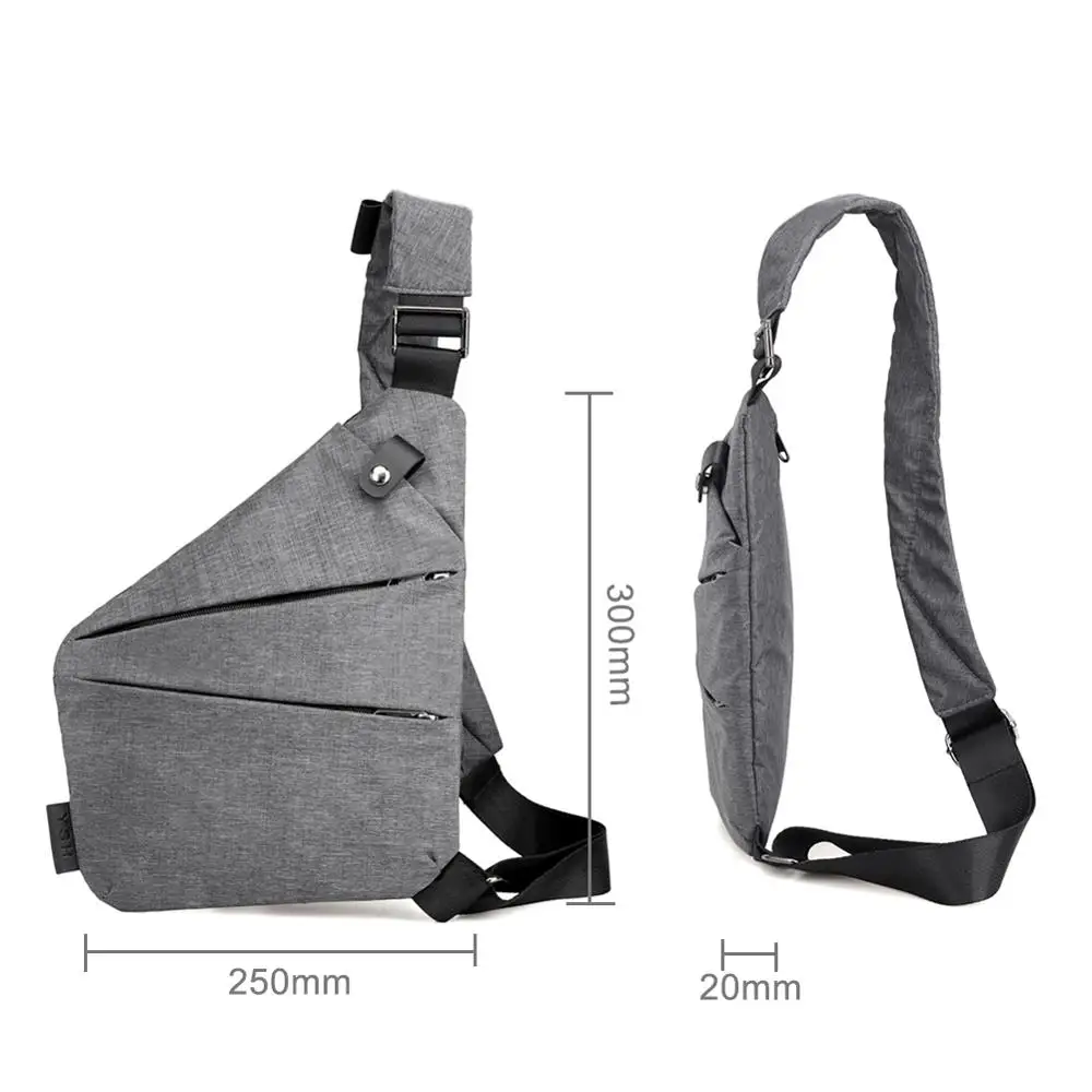Canvas Chest Bag Men Single Shoulder Bags Chest Pack Anti Theft Messenger Bag