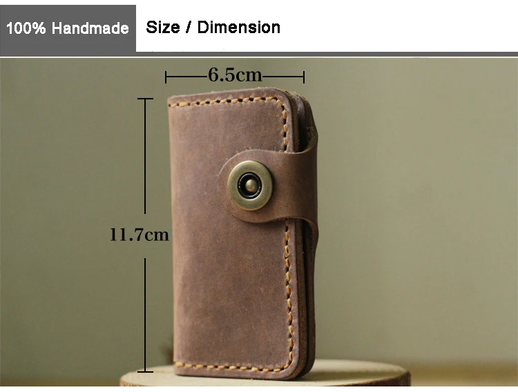 Высококачественный мужской держатель для ключей ручной работы из натуральной