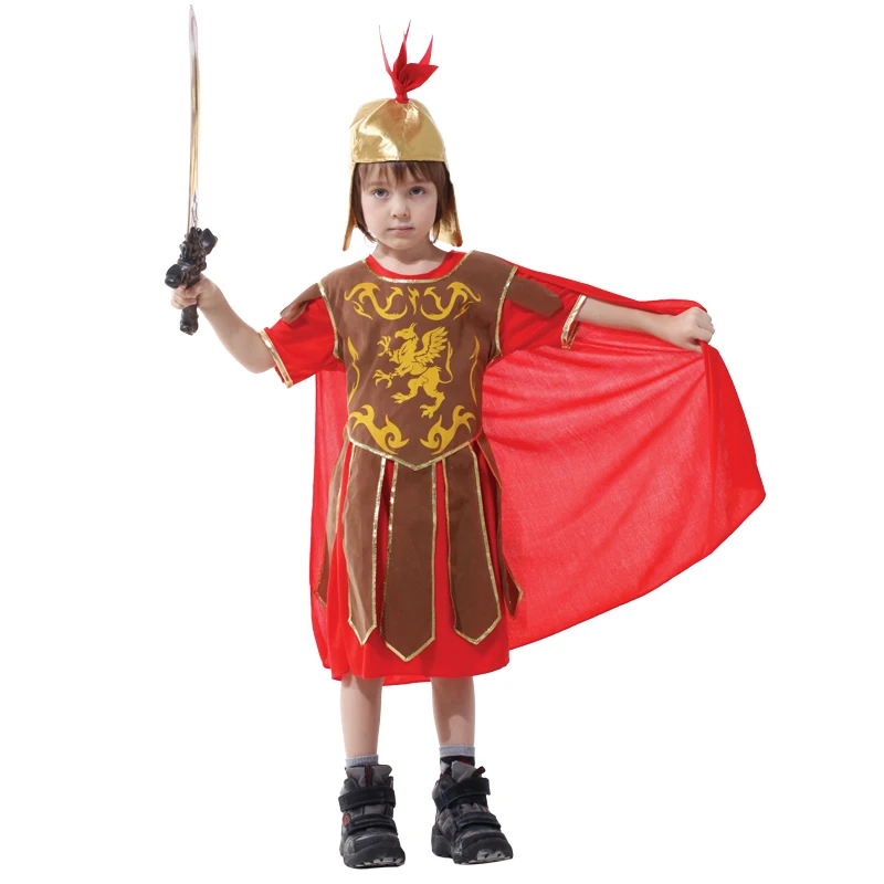 

Kids Child Roman Gladiator Soldier Costume Knight Spartan Warrior Costumes for Boys Carnival Purim Halloween Cosplay