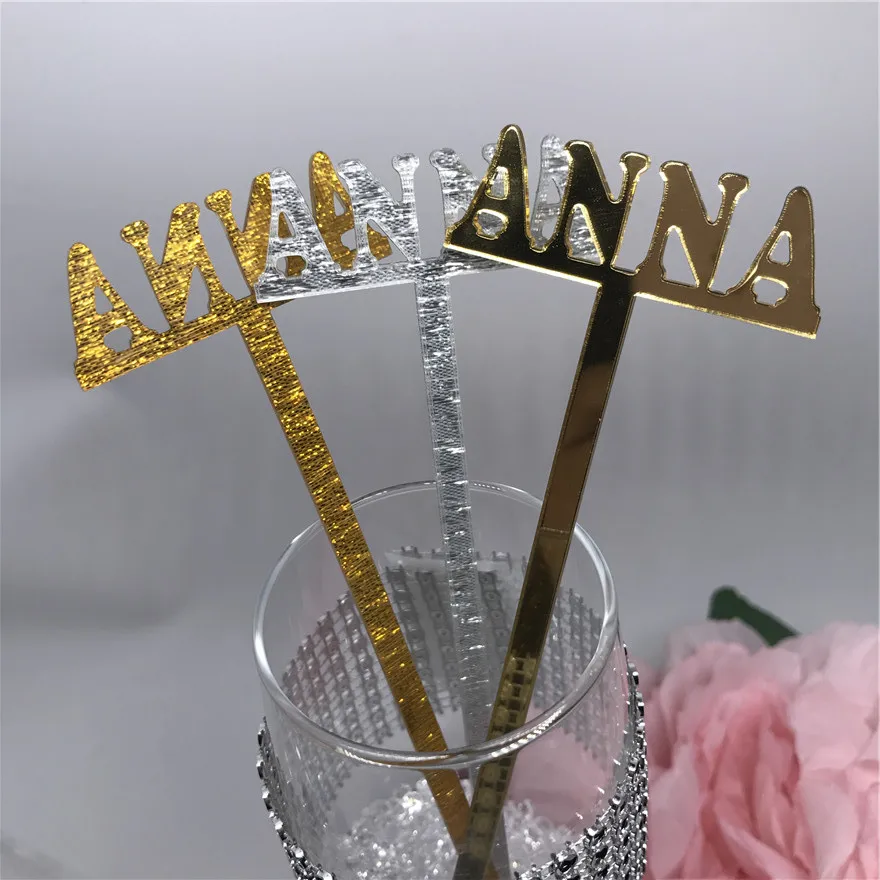 Name Stir Sticks Personalized, Wedding Bachelorette Bridal Baby Shower