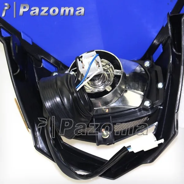 PAZOMA синий Мотокросс Универсальный Головной фонарь освещение эндуро двойной Спорт Байк фара обтекатель для Yamaha YZ YZF WR WRF XT TTR