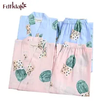 Fdfklak весенне-осенняя домашняя одежда для женщин Элегантная пижама с принтом женский хлопковый пижамный комплект женские пижамы Пижамный костюм