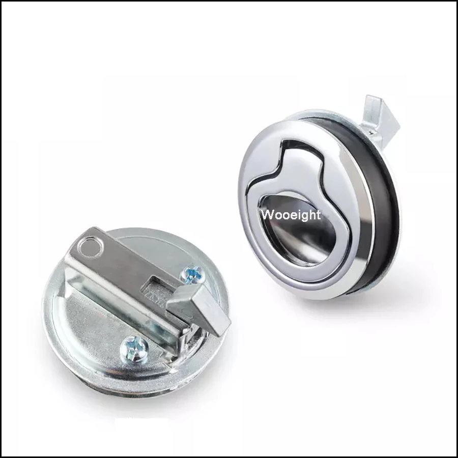 Marine Round Slam Hatch Latch Flush Pull Latch Zinc Alloy Chrome Finished Lift Handle Deck For RV Marine Boat Hardware (8)