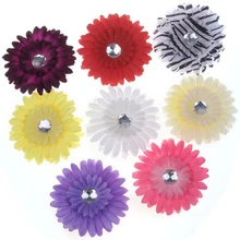 MYPF-8 x Clips Hair Pins with Daisy Flower and Rhinestone for Girls