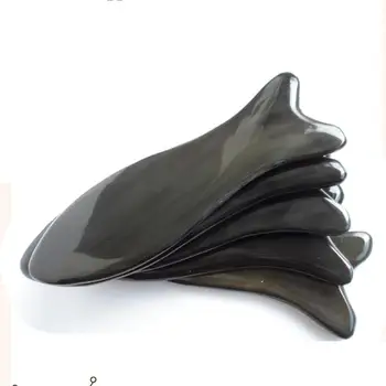 

BUFFALO HORN Scraping Plate Gua Sha Board Guasha Therapy thicken beauty face body point massage back neck Massager Fish S Shape