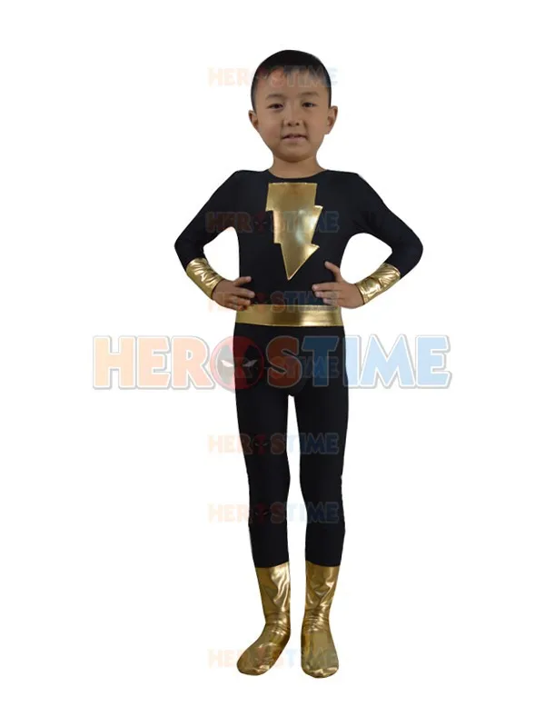  Kids The Flash Costume Black Adam DC Comics Marvel Family Costume spandex fullbody superhero Zentai
