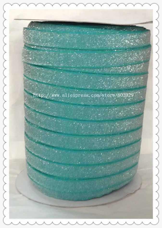 50yards lot Non stretch 1 5 Frosted Jade Glitter Ribbon