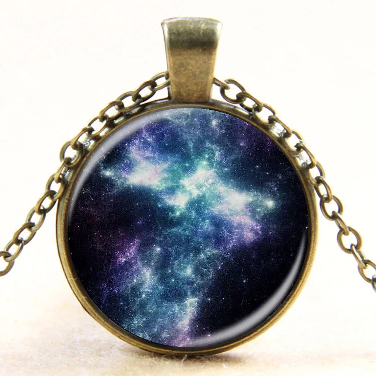 

2017 New Fashion Galaxy Glass Necklaces Nebula Space Cabochon Pendants Brand Jewelry for Women Men Best Friend Ship Gift