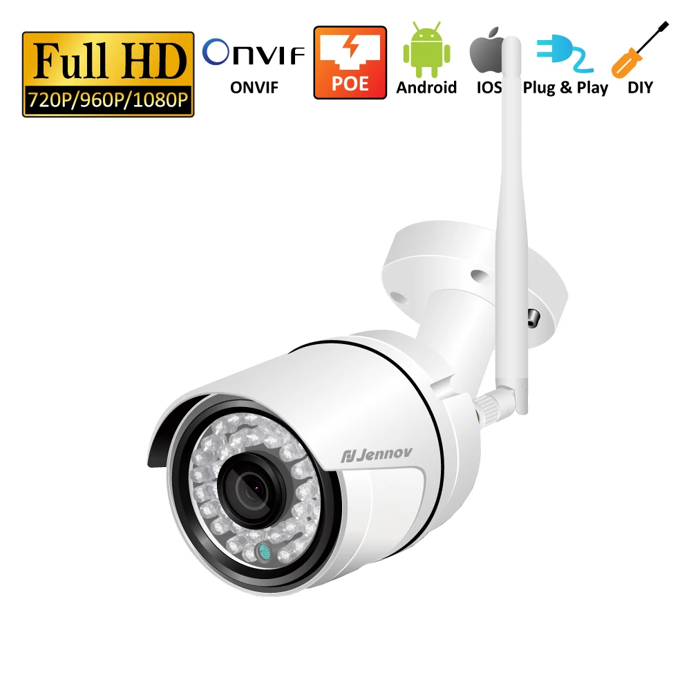 

Onvif Wireless Wifi Camera Home Security IP Camera 1080P Outdoor Waterproof Wi-fi Outdoor Video Surveillance Remote View IR HD