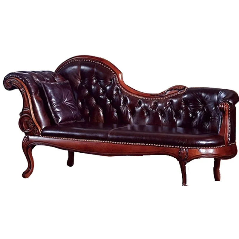 Oak Carved Leather Chaise Longue Beauty Lying Small Apartment Oak Carved Leather Chaise Longue Beauty Lying Small Apartment Bedroom Furniture Europe In Lounge From On Aliexpress