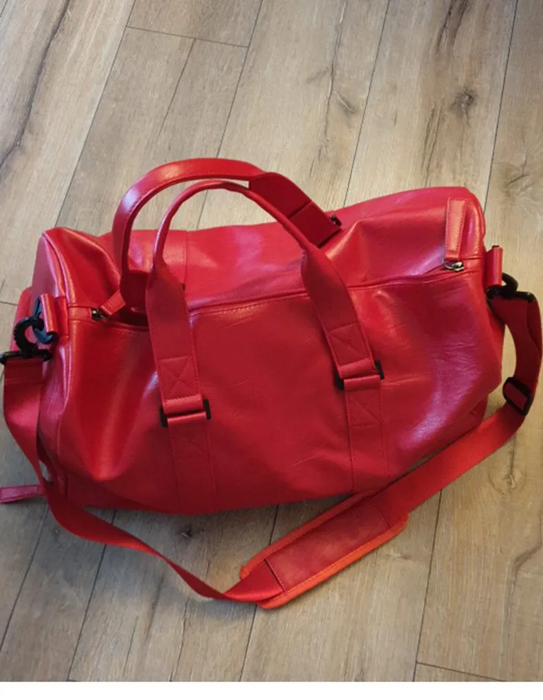 Мужская спортивная сумка для обуви из искусственной кожи, спортивная сумка для женщин, сумки для фитнеса, путешествий, багажа, сумки через плечо, черная, красная, XA686WD
