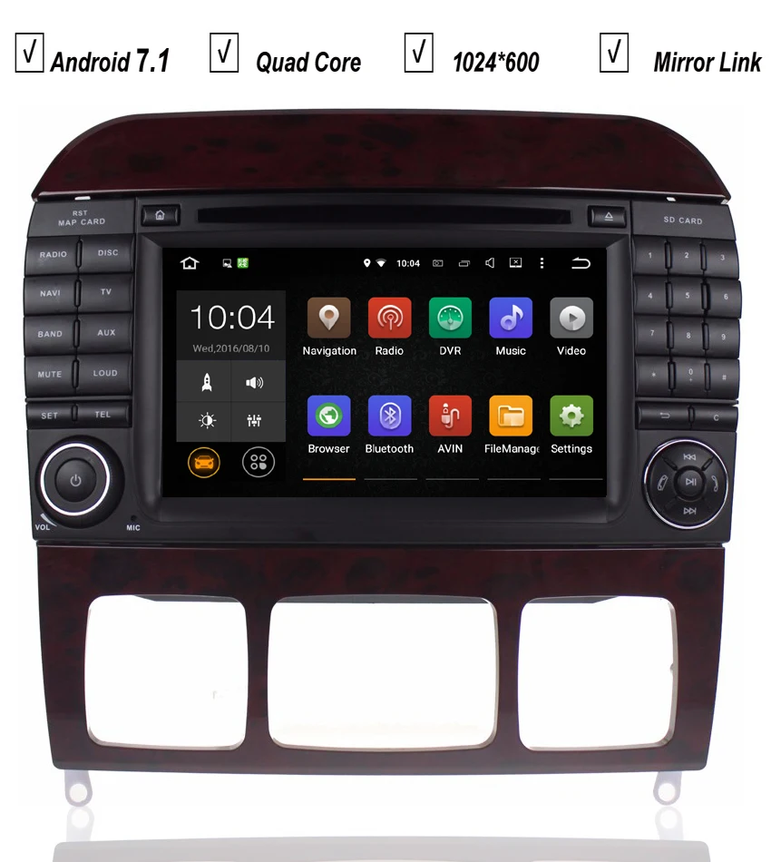 Discount RK3188 Car Android 7.1.1 DVD GPS Player For Mercedes Benz S-Class W220 S300 S280 S400 S500 Radio Wifi DAB+BT 16G Map Mirror Link 0 Discount RK3188 Car Android 7.1.1 DVD GPS Player For Mercedes Benz S-Class W220 S300 S280 S400 S500 Radio Wifi DAB+BT 16G Map Mirror Link 0