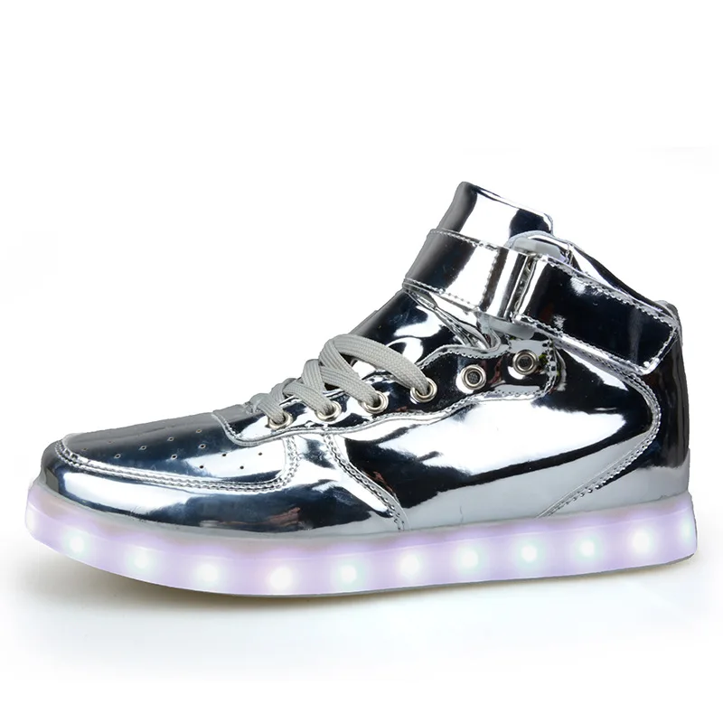 

EU 25-46 Led Shoes for kids and adults USB charger Light Up Air force for boys girls men women Fashion Party Glowing Sneakers