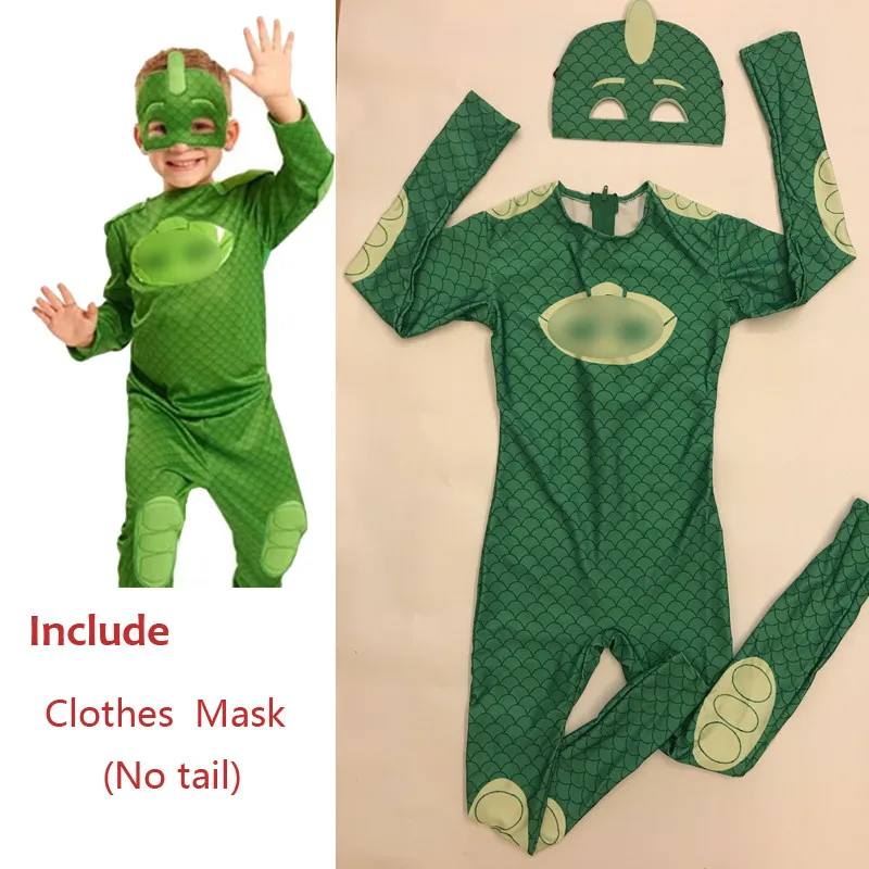 Buy Boys Girls Cartoon Hero Catboy Gekko Cosplay Masks Tail Costume