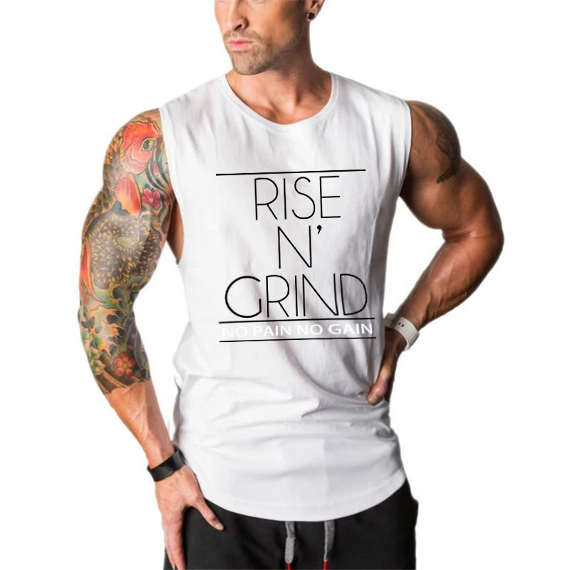 

Mens Tank Tops bodybuilding men gyms clothing soild O-Neck cotton muscle tank top Men Sleeveless stringer gyms singlets