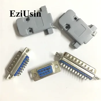 

RS232 DB9 DB15 DB25 Male Female socke connector Serial VGA 2 Rows Solder Type Plug D-SUB Plastic shell Holder 10pcs