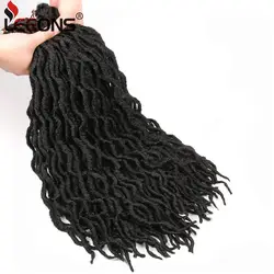 Leeons Kanekalon Синтетические косички для наращивания волосы Faux Locs Curly волосы для плетения 12/18 дюймов предварительно оплетенные крючком волосы Nu