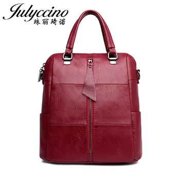 

JULYCCINO Fashion Women Backpack Girls Pu Leather Backpacks for Teenage Female Rucksack Leisure Student School Shoulder Bag