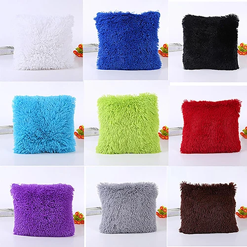 

Soft Plush Square Pillow Case Waist Throw Home Decoration