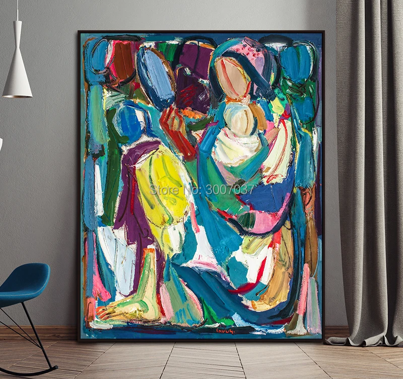Modern-Abstract-Blue-Random-Accumulation-of-Oil-Painting-by-Paul-Gauguin-Artist-Post-Impression-Canvas-Print