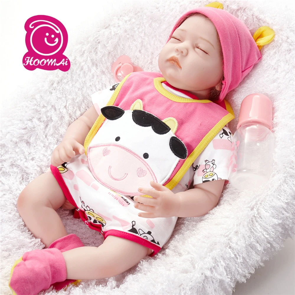 

22" New Style Handmade Soft Cloth Body Adorable Lifelike Sleeping Angel Bonecas Educational Kids Toys