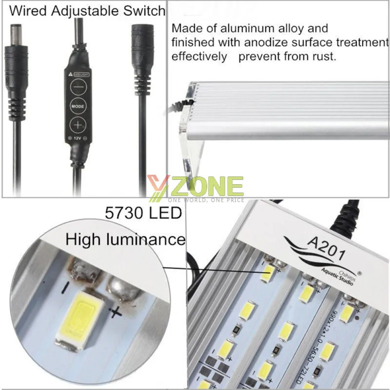 A-Series Aquarium 5730 LED Lamp 12-39W LED Fish Tank Light 100~240v Brief Aquarium Aquatic Water Plant Grow Light14
