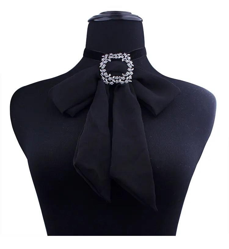 Женский паровой панк Винтажный галстук-бабочка большой кристалл Gravata Профессиональная форма офисный ретрорубашка галстук воротник в виде бабочки женский
