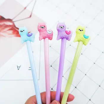 

4pcs/ lot Creative alpaca animal neutral pen stationery kawaii school Office supplies Papelaria Canetas Escolar gel pen