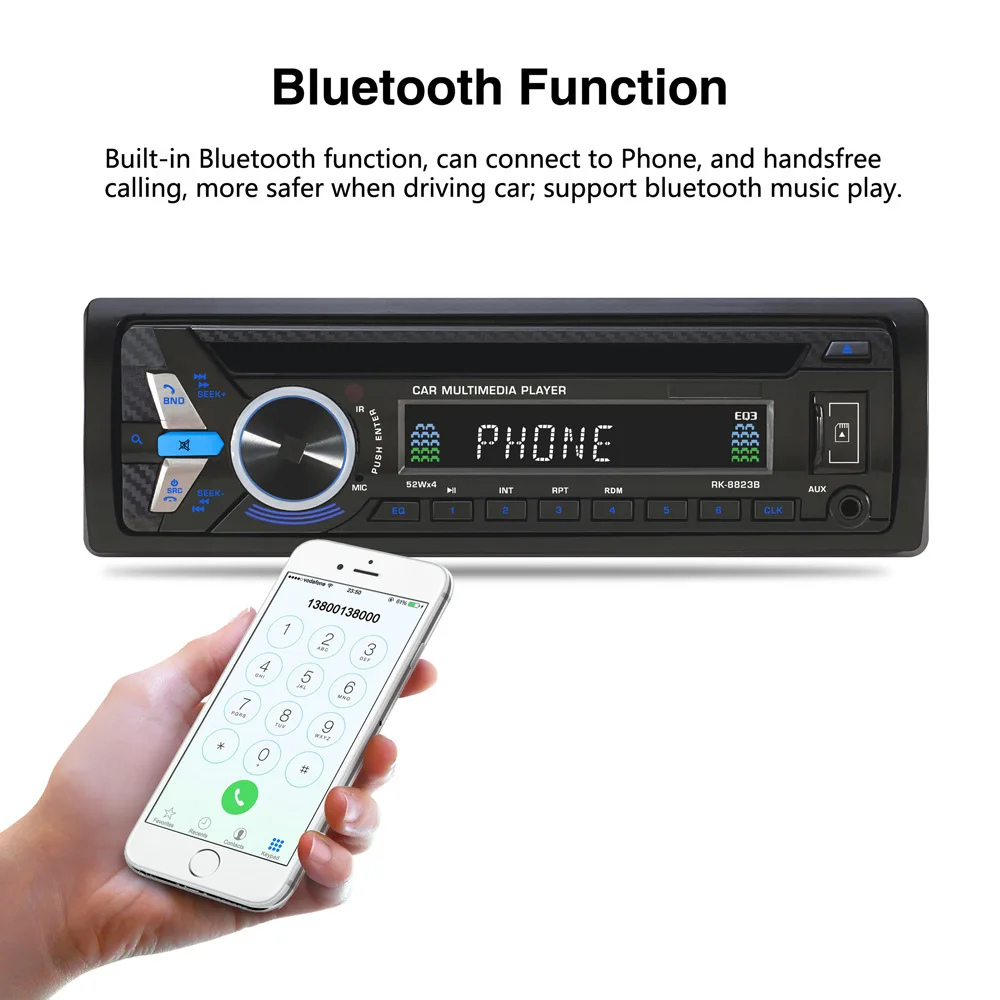 DVD FM USB AUX адаптер беспроводной приемник Bluetooth TFCard Морской Радио Bluetooth Hands-free пульт дистанционного управления EQ звуковой эффект